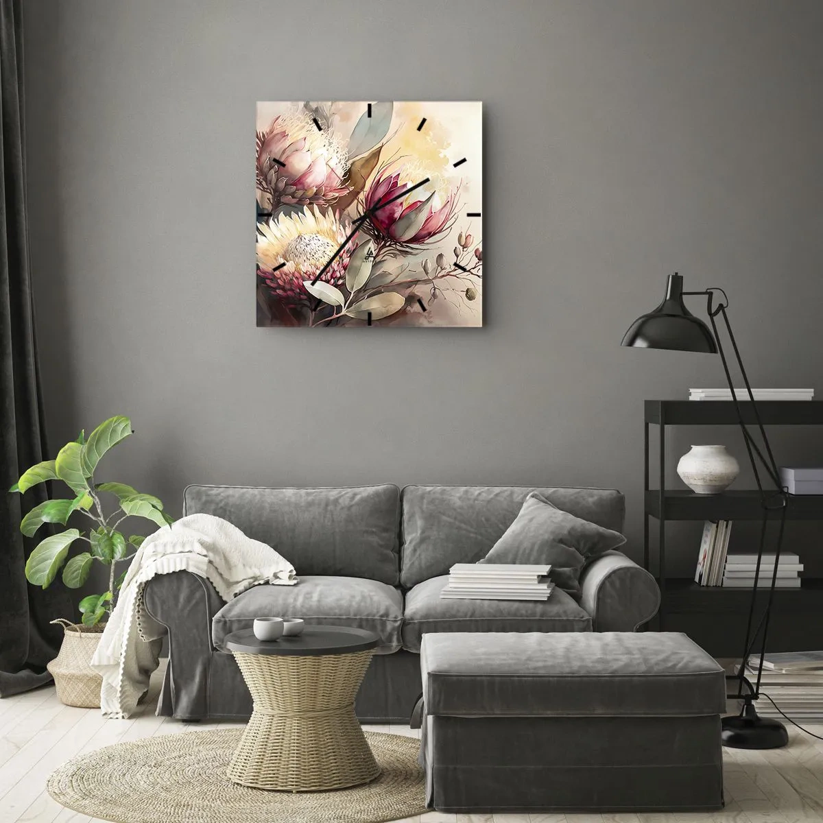 Falióra, Óra - Profilból és en face - 40x40 cm