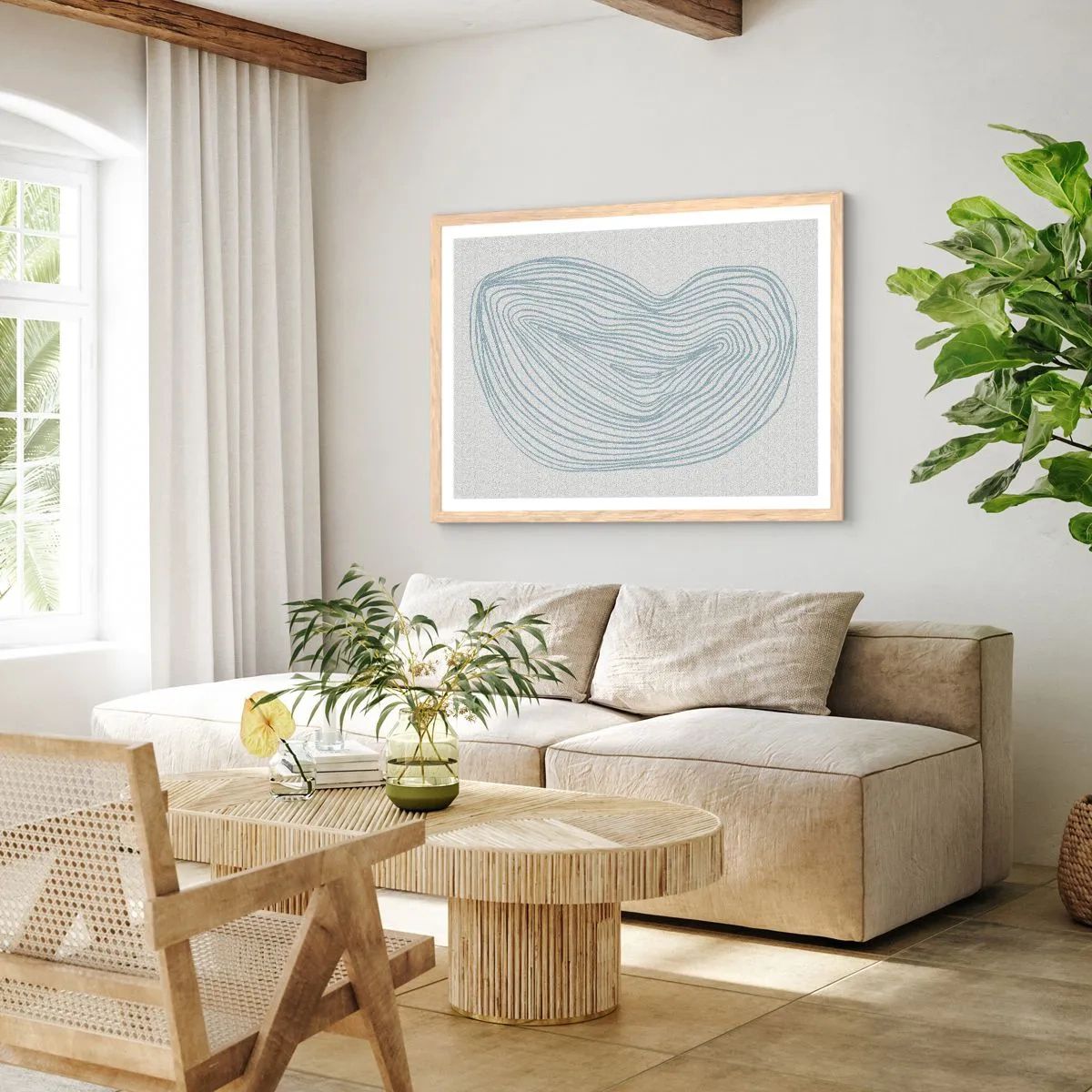 Poszter világos tölgy keretben - Egy csepp mosolya - 100x70 cm