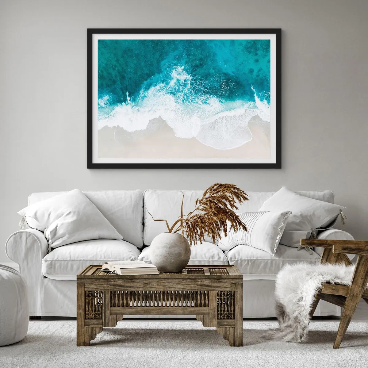 Poszter fehér keretben - Természetes simogatás - 70x50 cm
