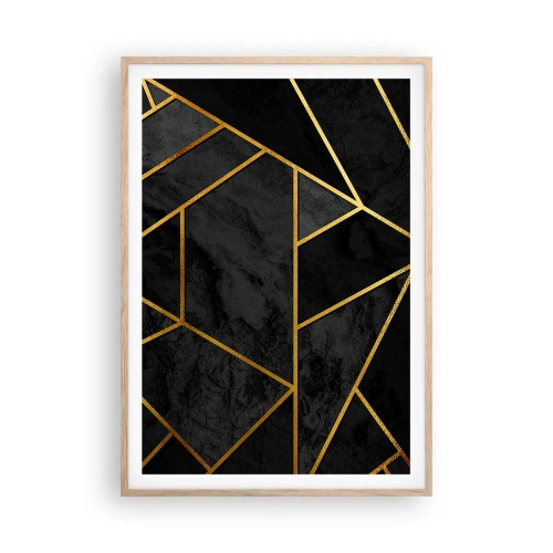 Poszter világos tölgy keretben - Sötétség és ragyogás - 70x100 cm