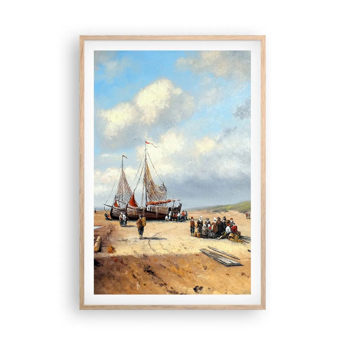 Poszter világos tölgy keretben - Egy sikeres fogás után - 61x91 cm