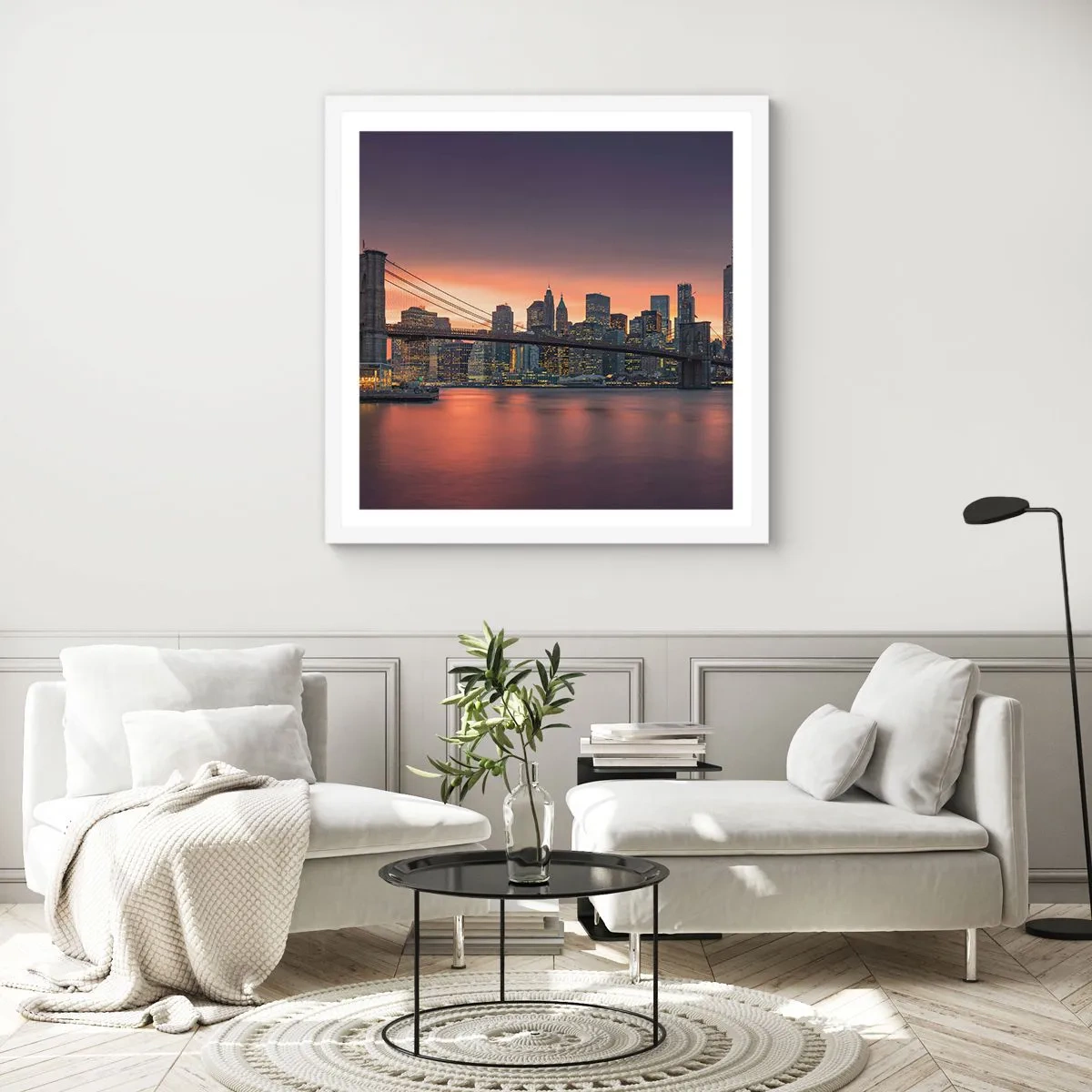 Poszter fekete keretben - Lila csendbe merülve - 60x60 cm