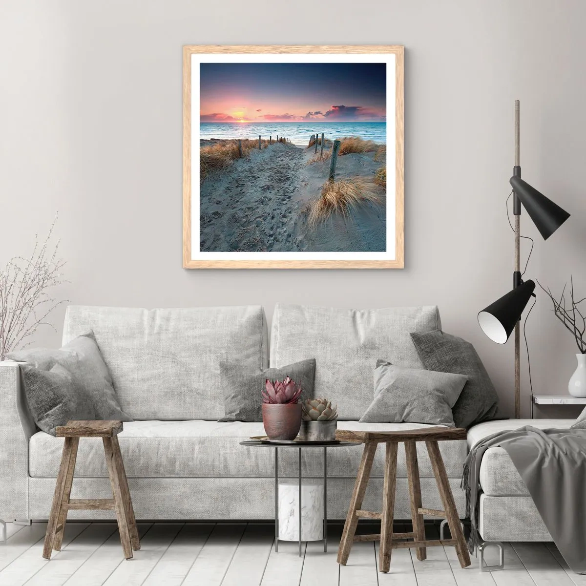 Poszter világos tölgy keretben - Kiöntöttél egy sugárzó szivárványos fényt... - 50x50 cm