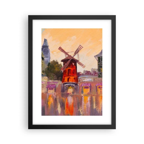Poszter fehér keretben - Párizsi ikonok - Moulin Rouge - 30x40 cm