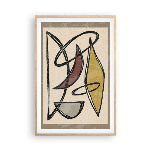 Poszter világos tölgy keretben - Függőlegesek és vízszintek - 61x91 cm