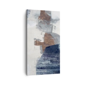 Vászonkép - Kékes barna formák - 45x80 cm
