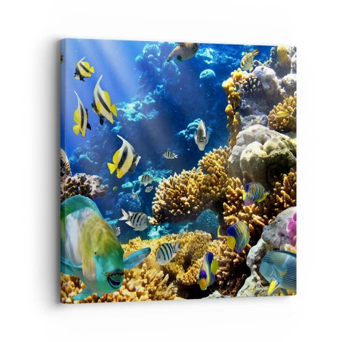 Vászonkép - Nagy forgalom a nyaraló ösvényen - 30x30 cm