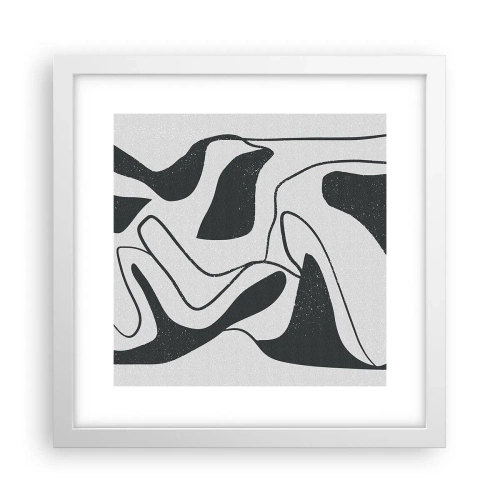 Poszter fekete keretben - Absztrakt játék egy labirintusban - 30x30 cm