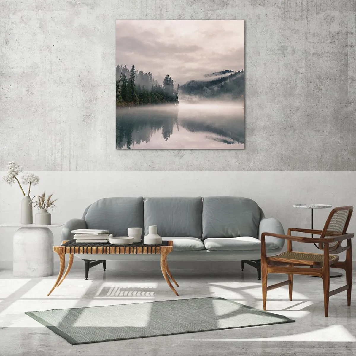 Üveg kép - Ábrándosan, ködben - 30x30 cm