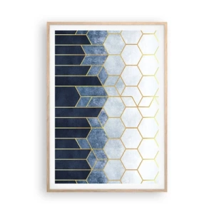 Poszter világos tölgy keretben - Kompozíció szinkópa ritmusban - 70x100 cm