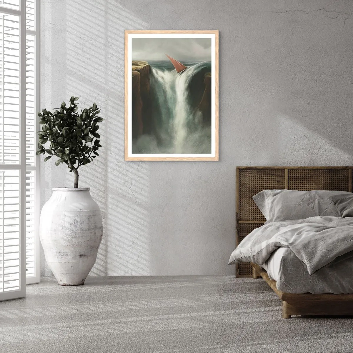 Poszter világos tölgy keretben - Az élet óvatossága - 61x91 cm