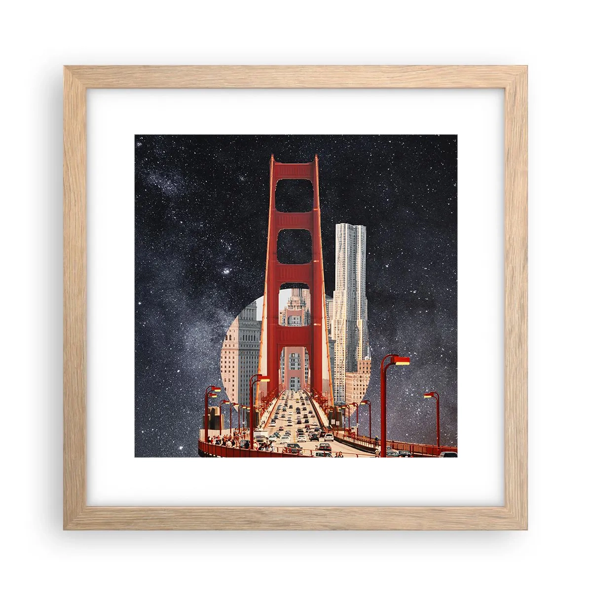 Poszter világos tölgy keretben - Mindig a középpontban - 30x30 cm