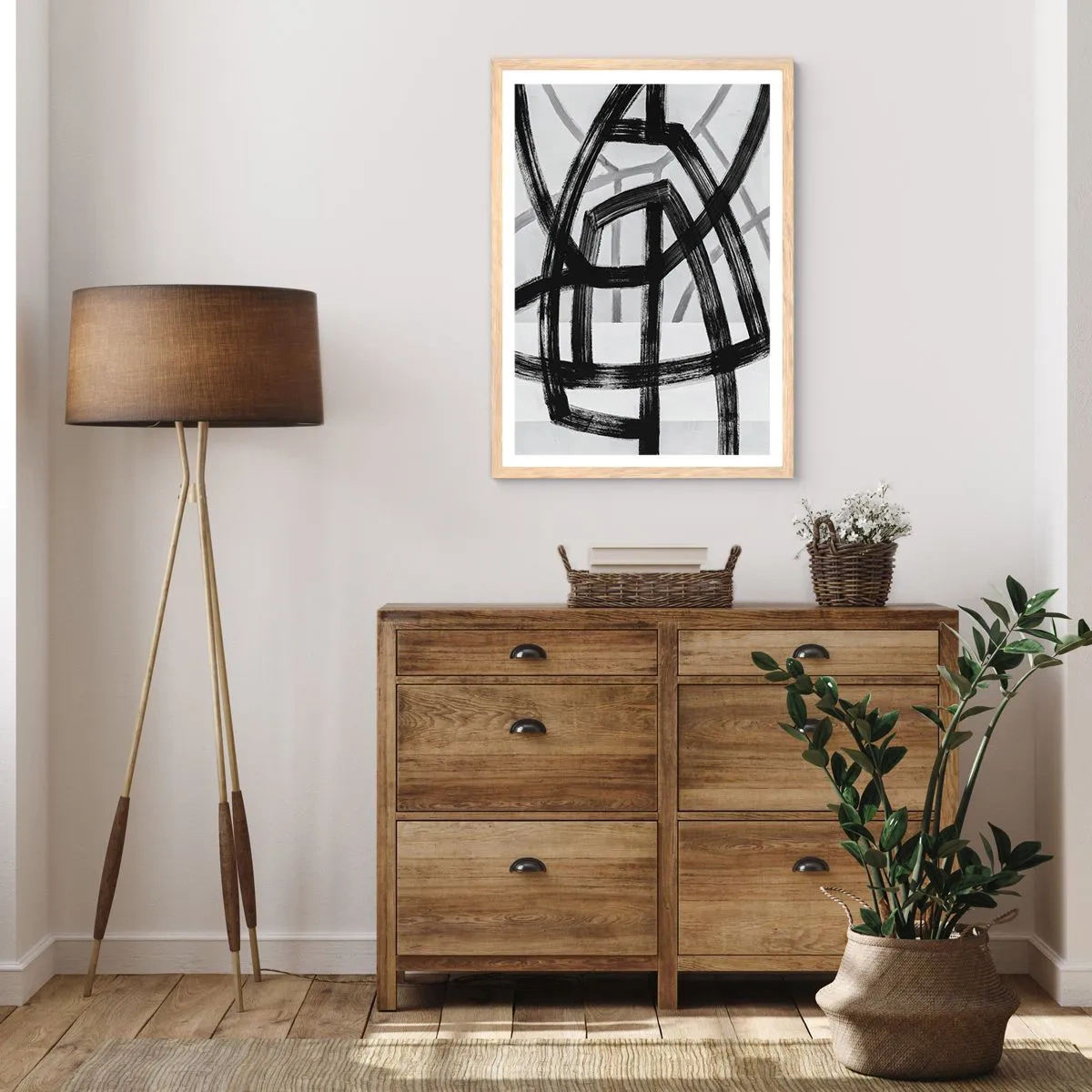 Poszter világos tölgy keretben - Mélység építése - 70x100 cm