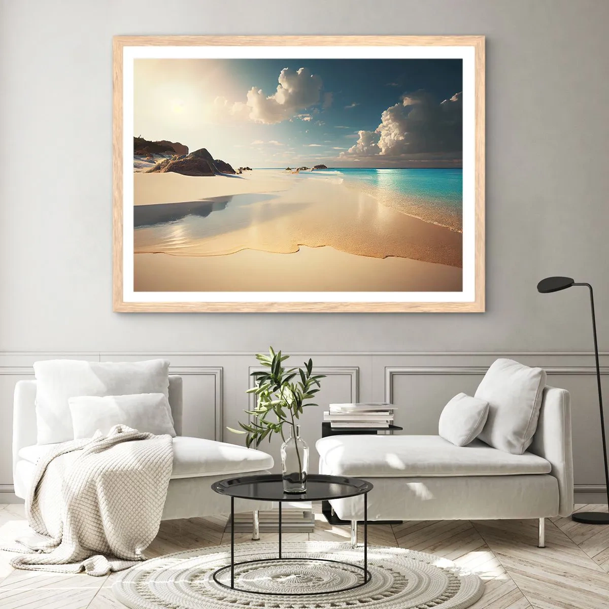 Poszter világos tölgy keretben - Egy álomszerű nap - 100x70 cm