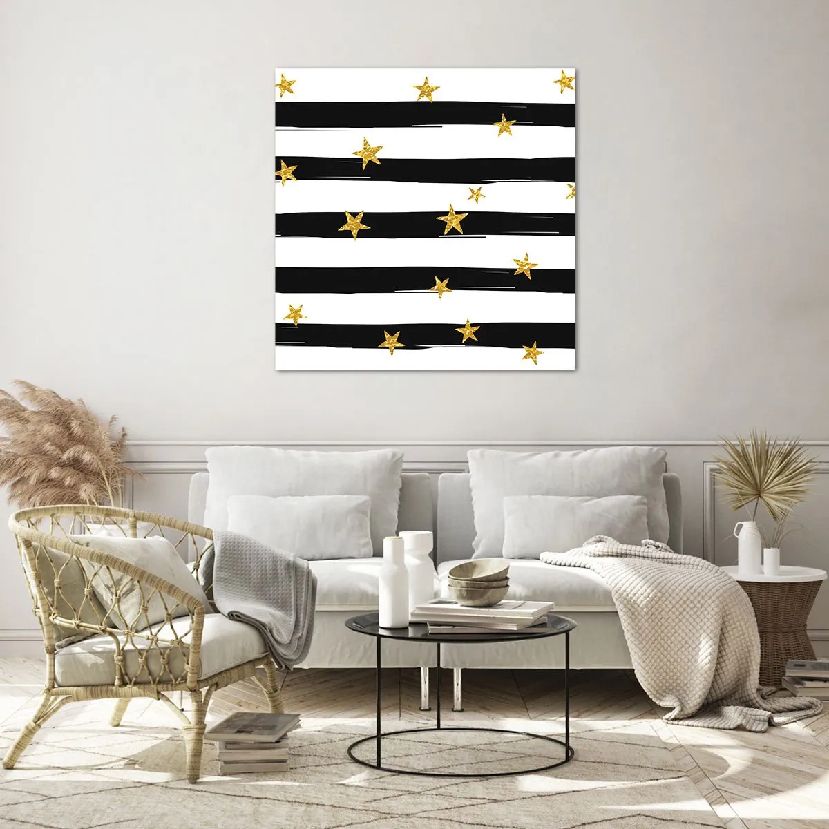 Üveg kép - Mindannyian szerencsés csillag alatt születtünk - 70x70 cm