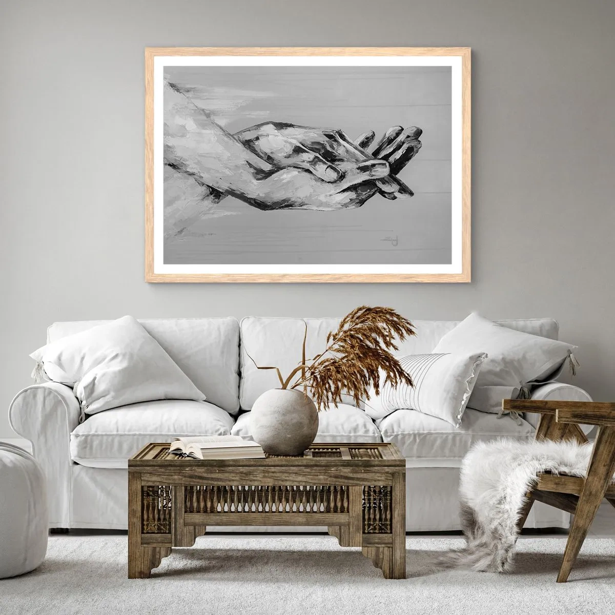 Poszter világos tölgy keretben - Kezdet… - 100x70 cm