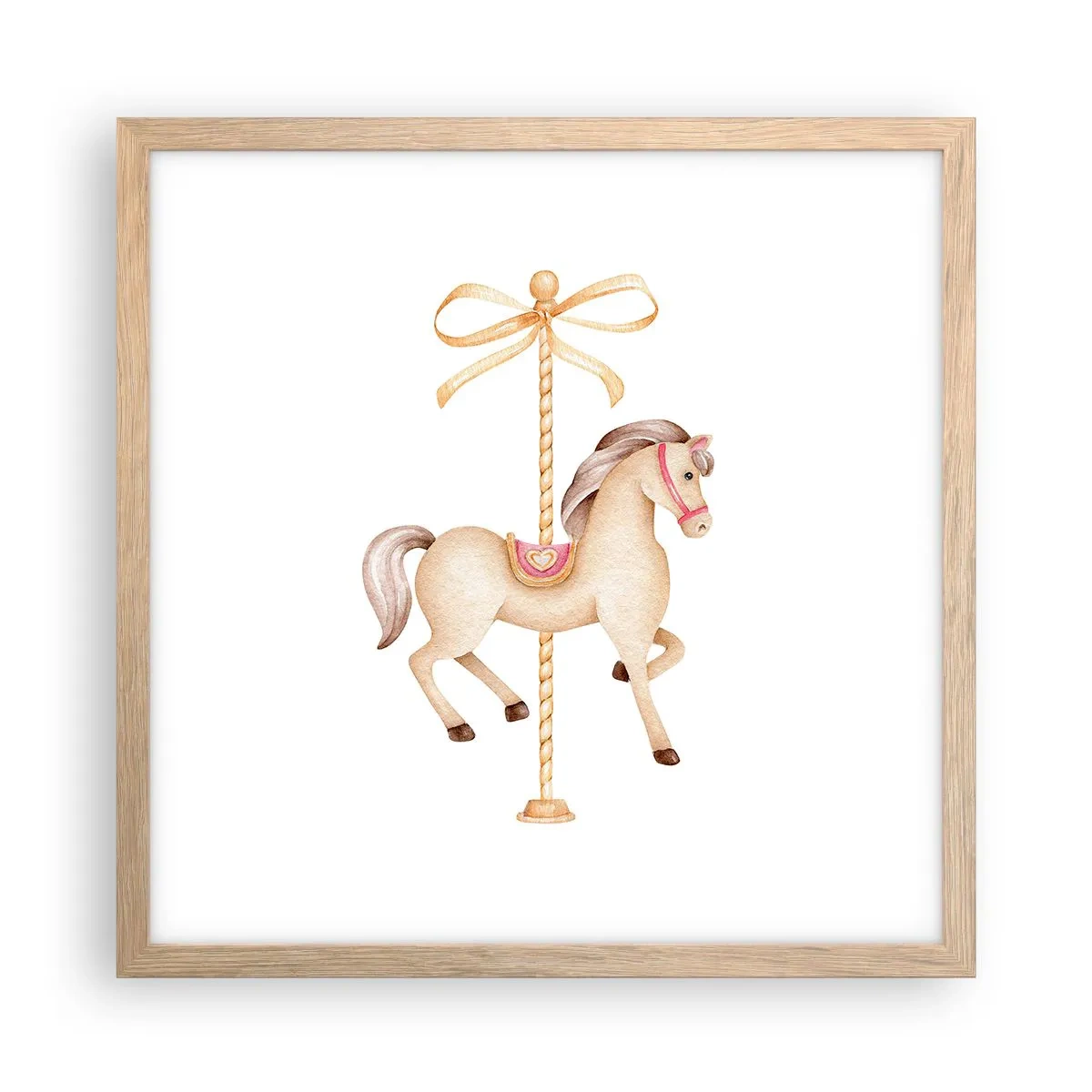 Poszter világos tölgy keretben - Kecses vágtával - 40x40 cm