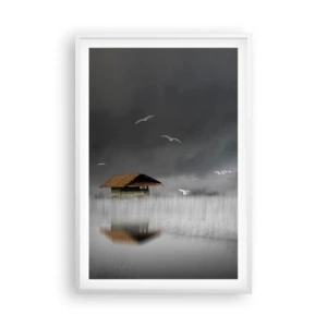 Poszter fekete keretben - Menedék az esőtől - 61x91 cm