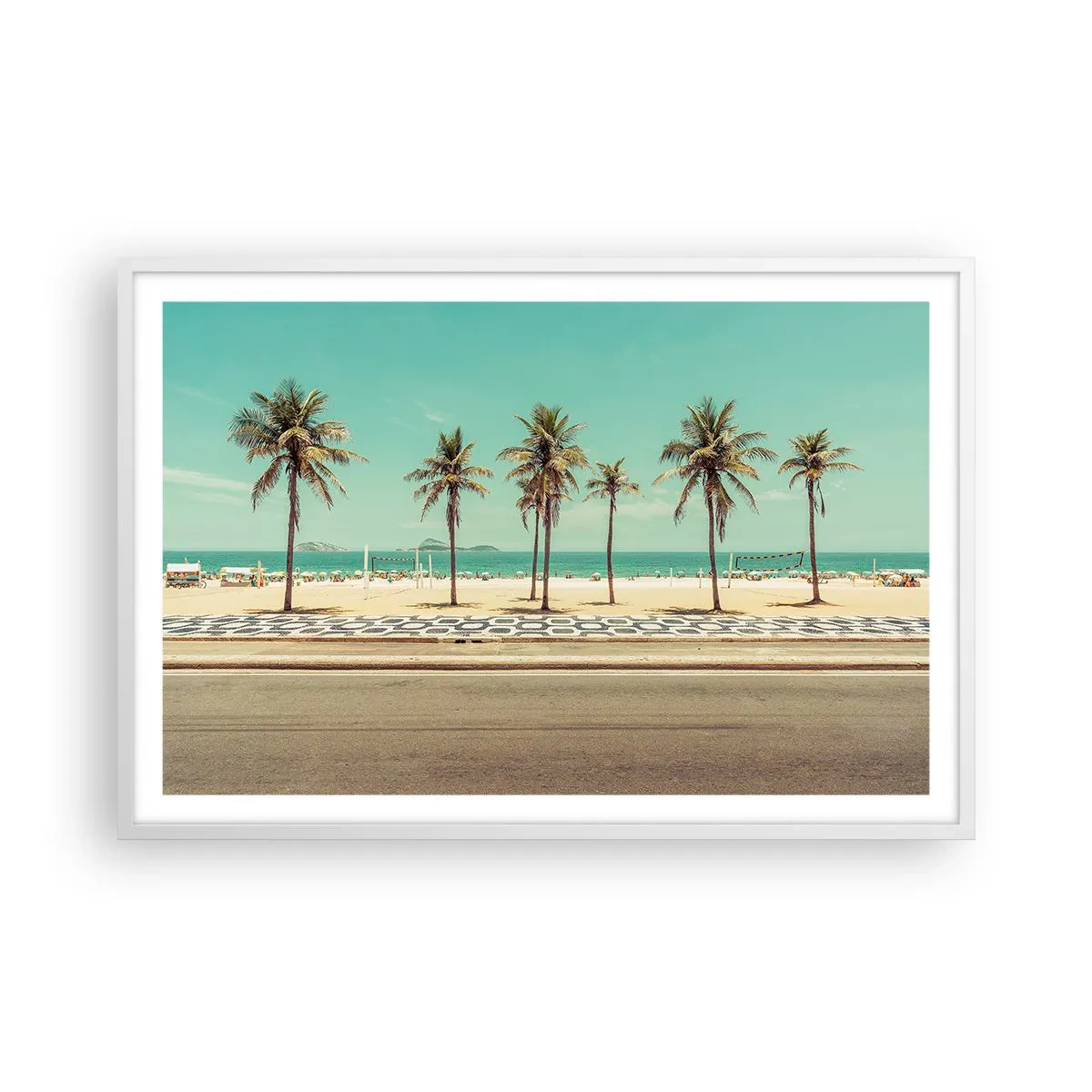 Poszter fekete keretben - A tengerparton - 91x61 cm