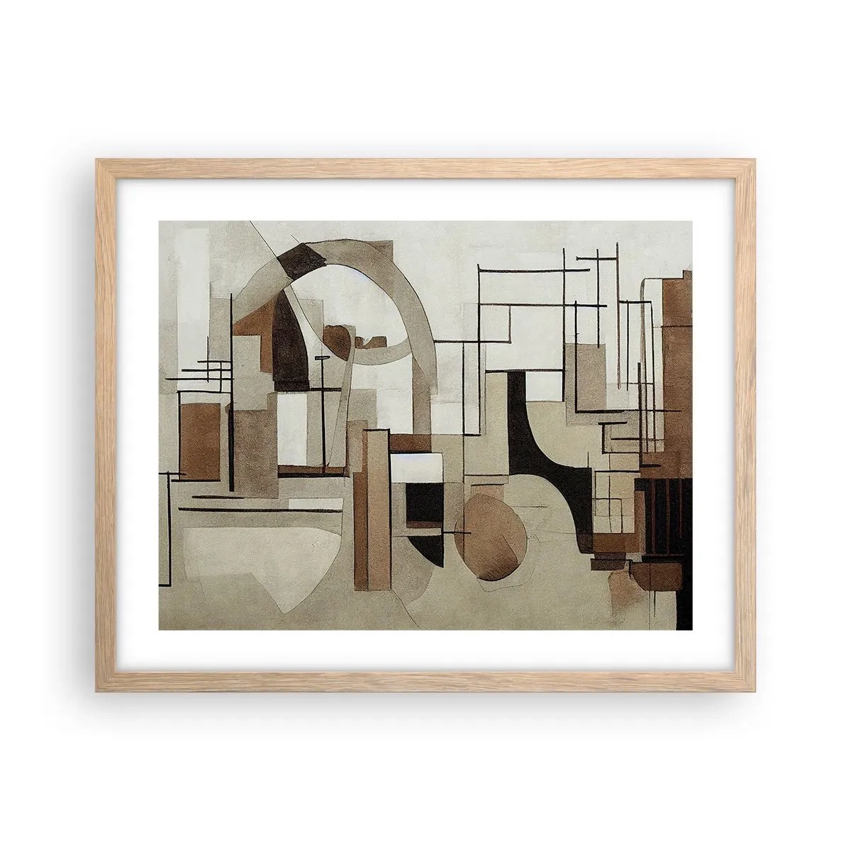 Poszter világos tölgy keretben - Városkép 2.0 - 50x40 cm