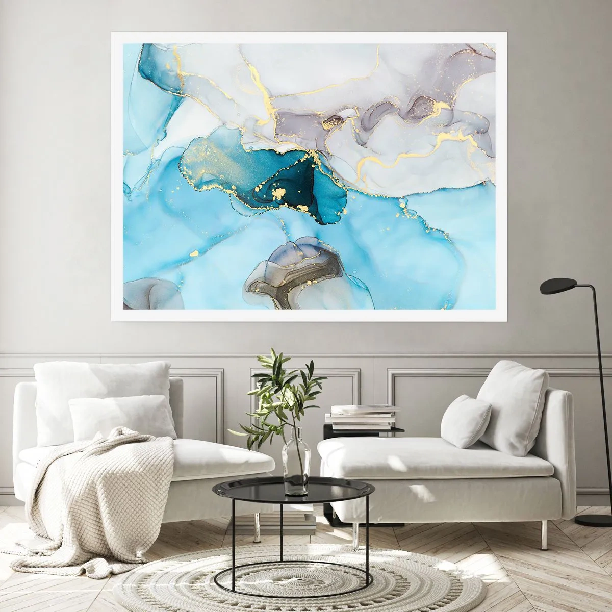 Poszter - Tanulmány a szürke és a türkiz találkozásáról - 70x50 cm