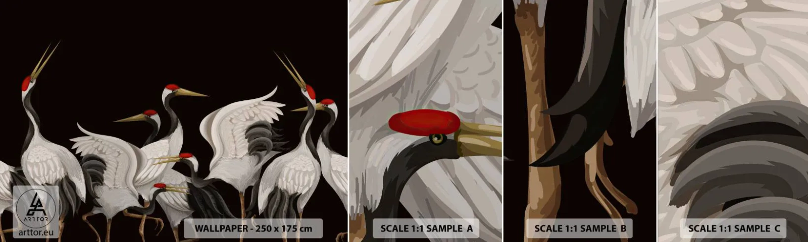 Fotótapéta Minta Standard Eco - Madádolgok - Daruk, Madarak, Darab - 100x30 cm