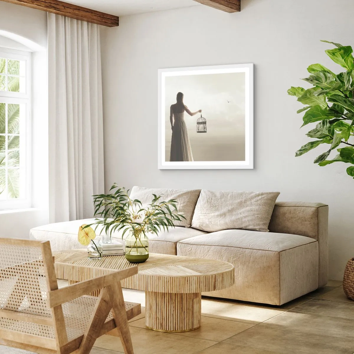 Poszter fekete keretben - Légy szabad - 40x40 cm