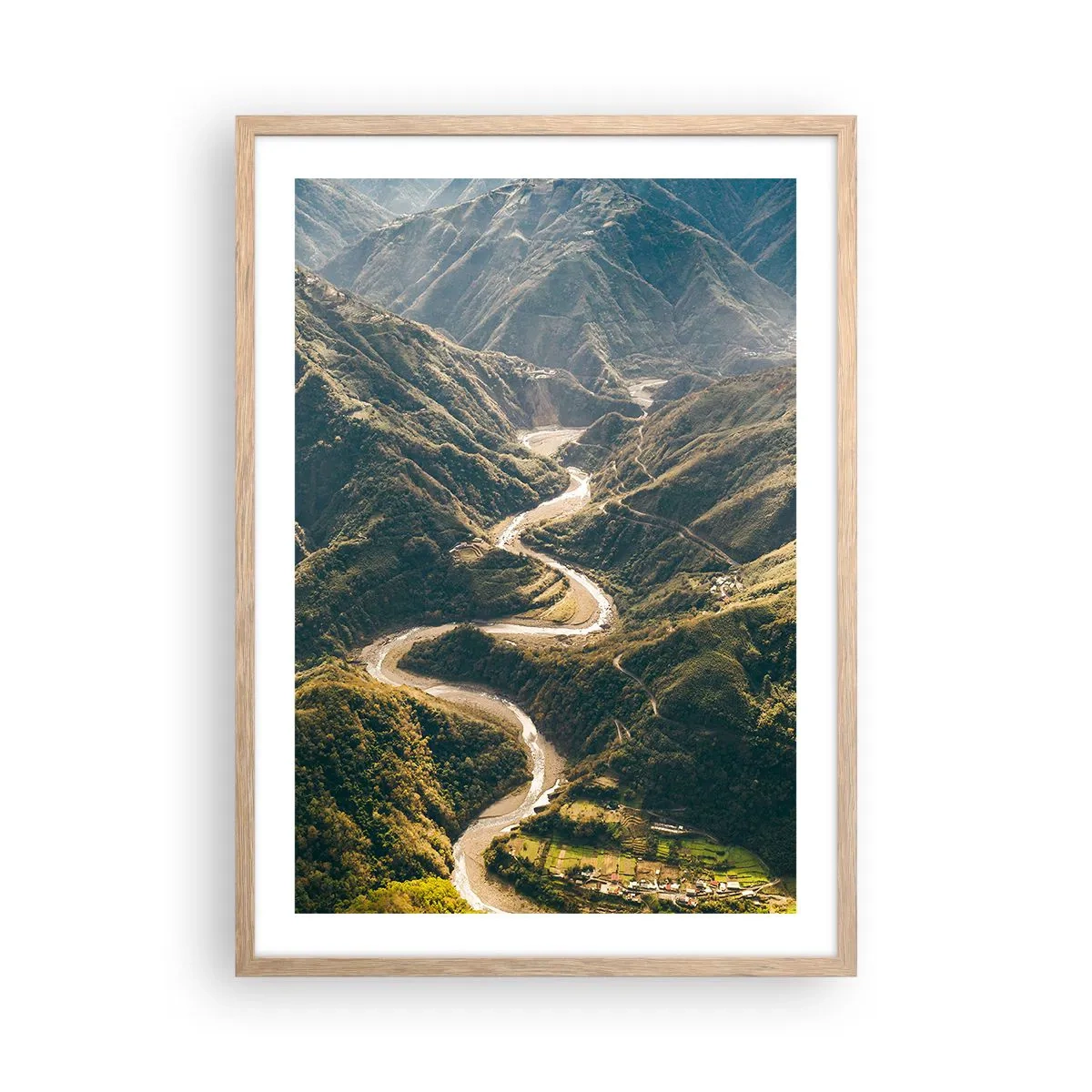 Poszter világos tölgy keretben - A hegyek szívéből - 50x70 cm