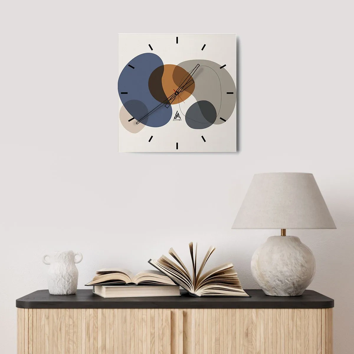 Falióra, Óra - Színek cseppjei - 30x30 cm