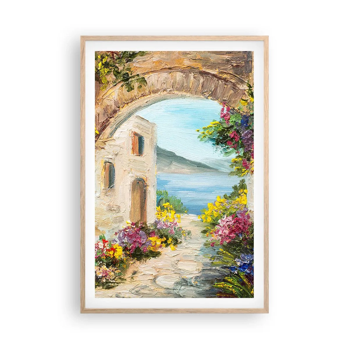 Poszter világos tölgy keretben - Egy tengerparti vidék varázsa - 61x91 cm