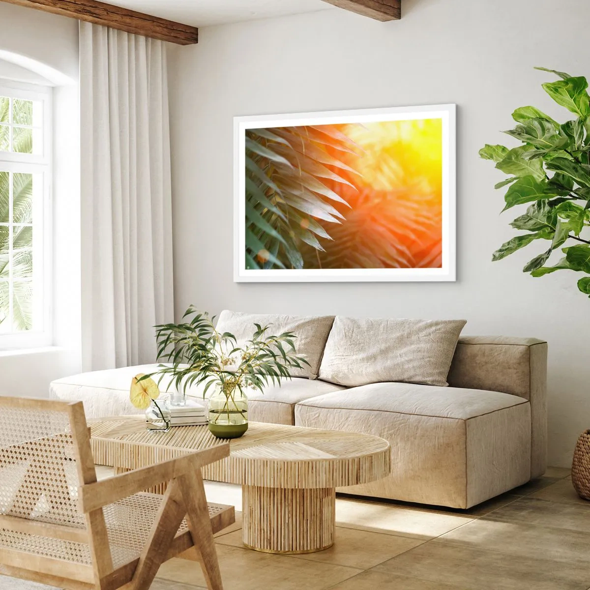 Poszter fekete keretben - Reggel a dzsungelben - 50x40 cm