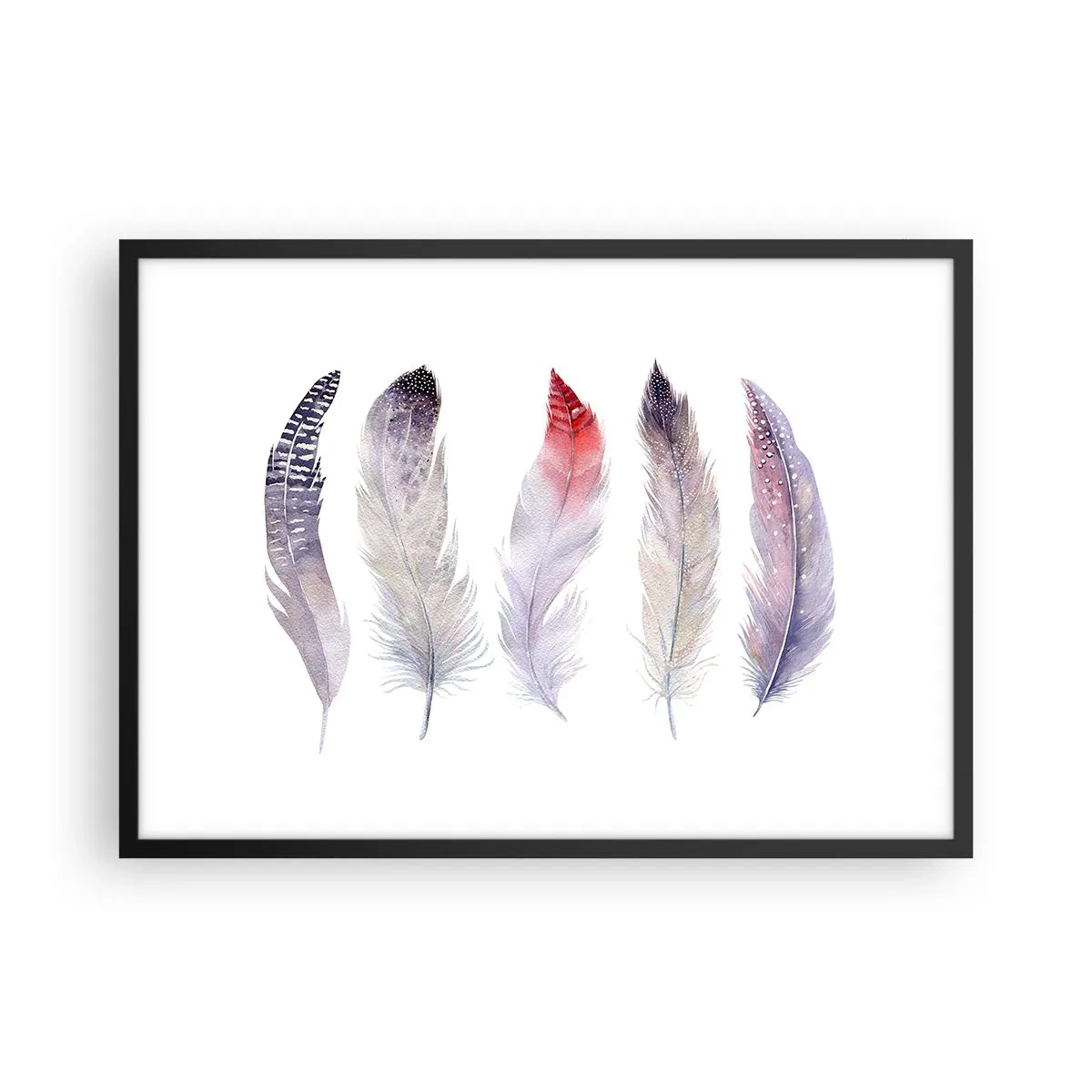 Poszter fehér keretben - Gyengéd, mint a sokszínű köd - 70x50 cm