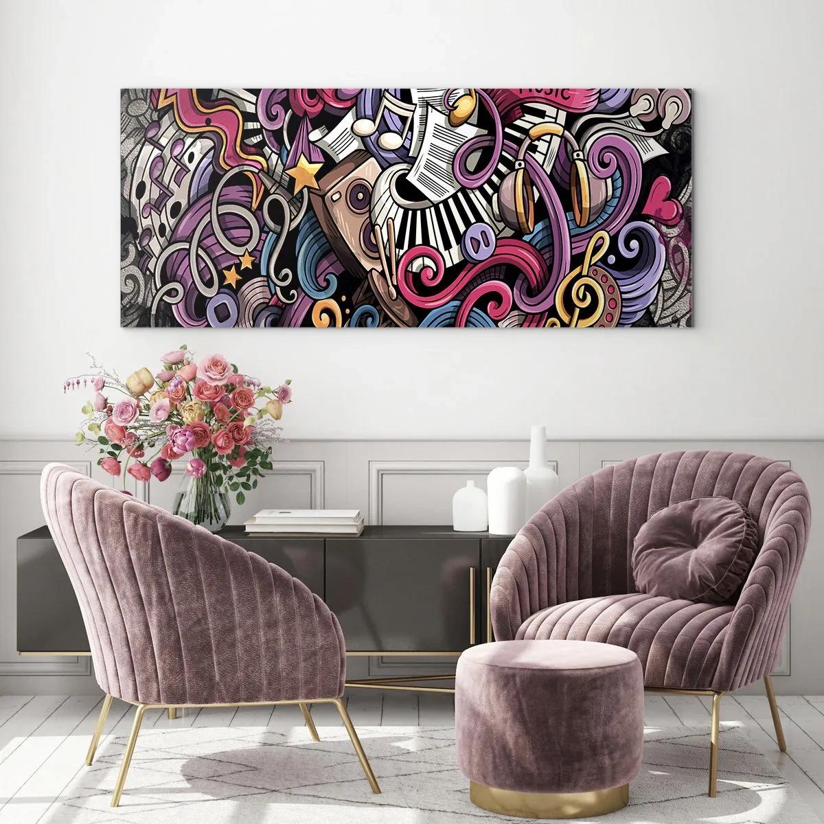 Üveg kép - Bonyolult dallam - 160x50 cm
