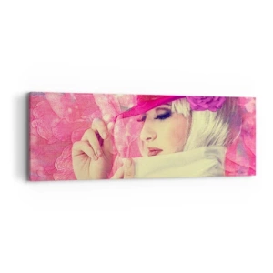 Vászonkép - Retro portré rózsaszín ködben - 90x30 cm
