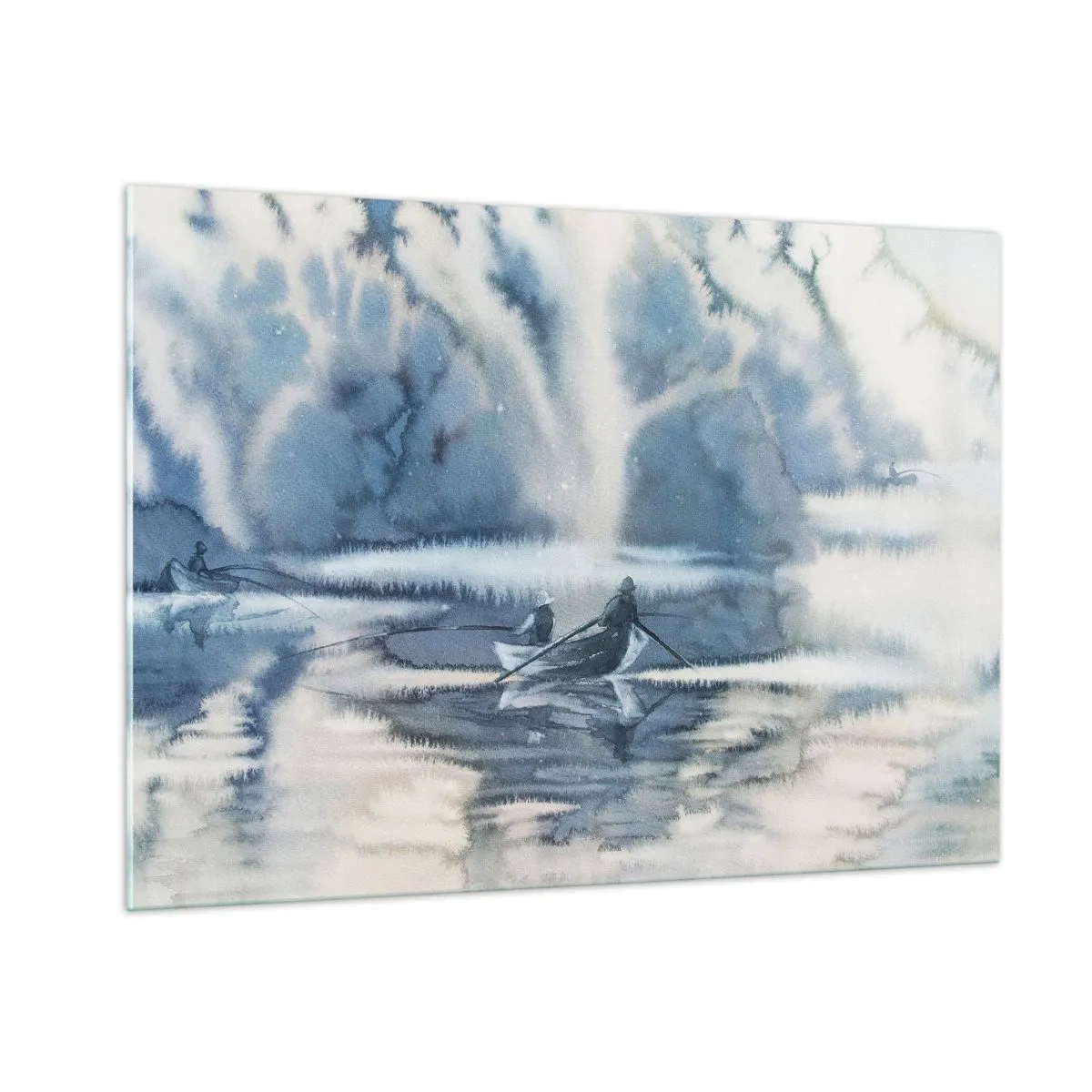 Üveg kép - Horgászok a paradicsomukban - 100x70 cm