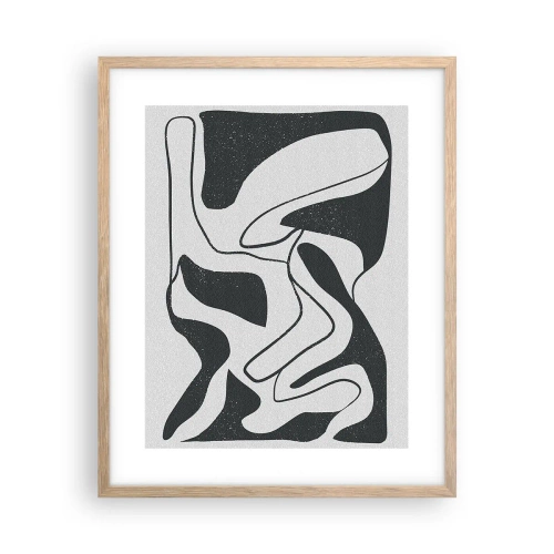 Poszter világos tölgy keretben - Absztrakt játék egy labirintusban - 40x50 cm