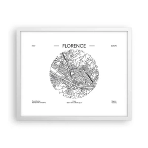 Poszter fekete keretben - Firenze anatómiája - 50x40 cm