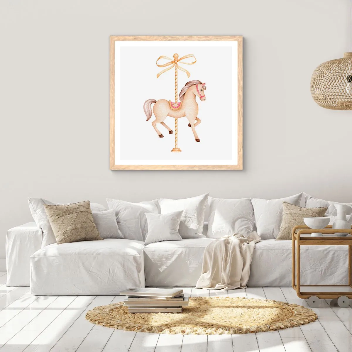 Poszter világos tölgy keretben - Kecses vágtával - 60x60 cm