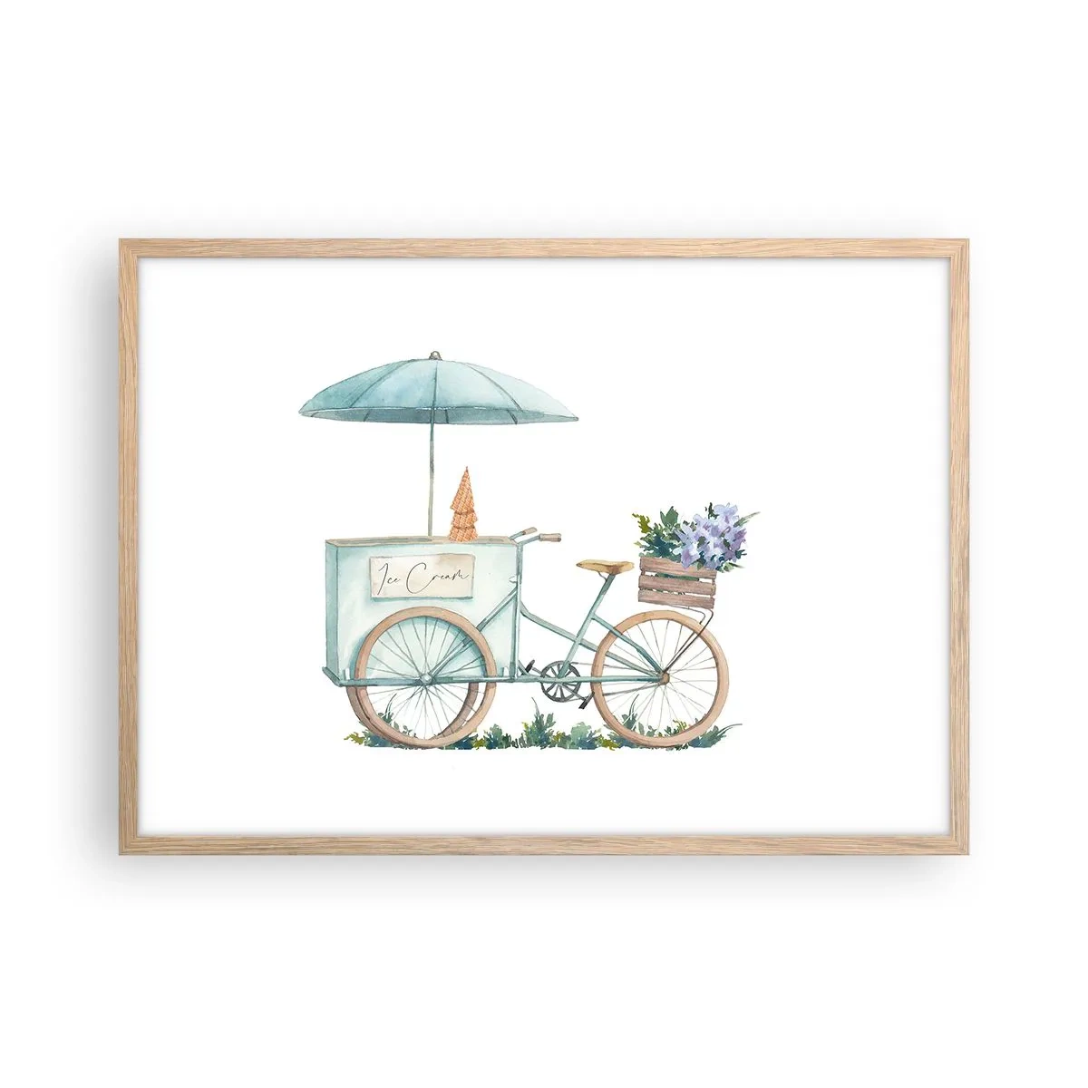 Poszter világos tölgy keretben - A nyár édes emléke - 70x50 cm