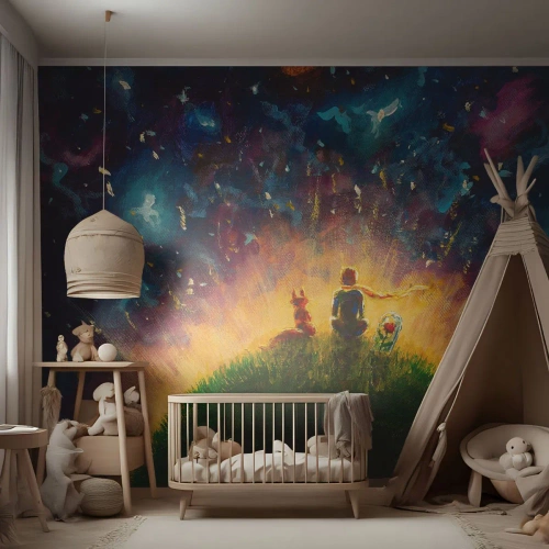 Fotótapéta Premium Sand - Szerelem és barátság – az egész világ - Gyerekeknek, Barátság, Absztrakció - 400x280 cm