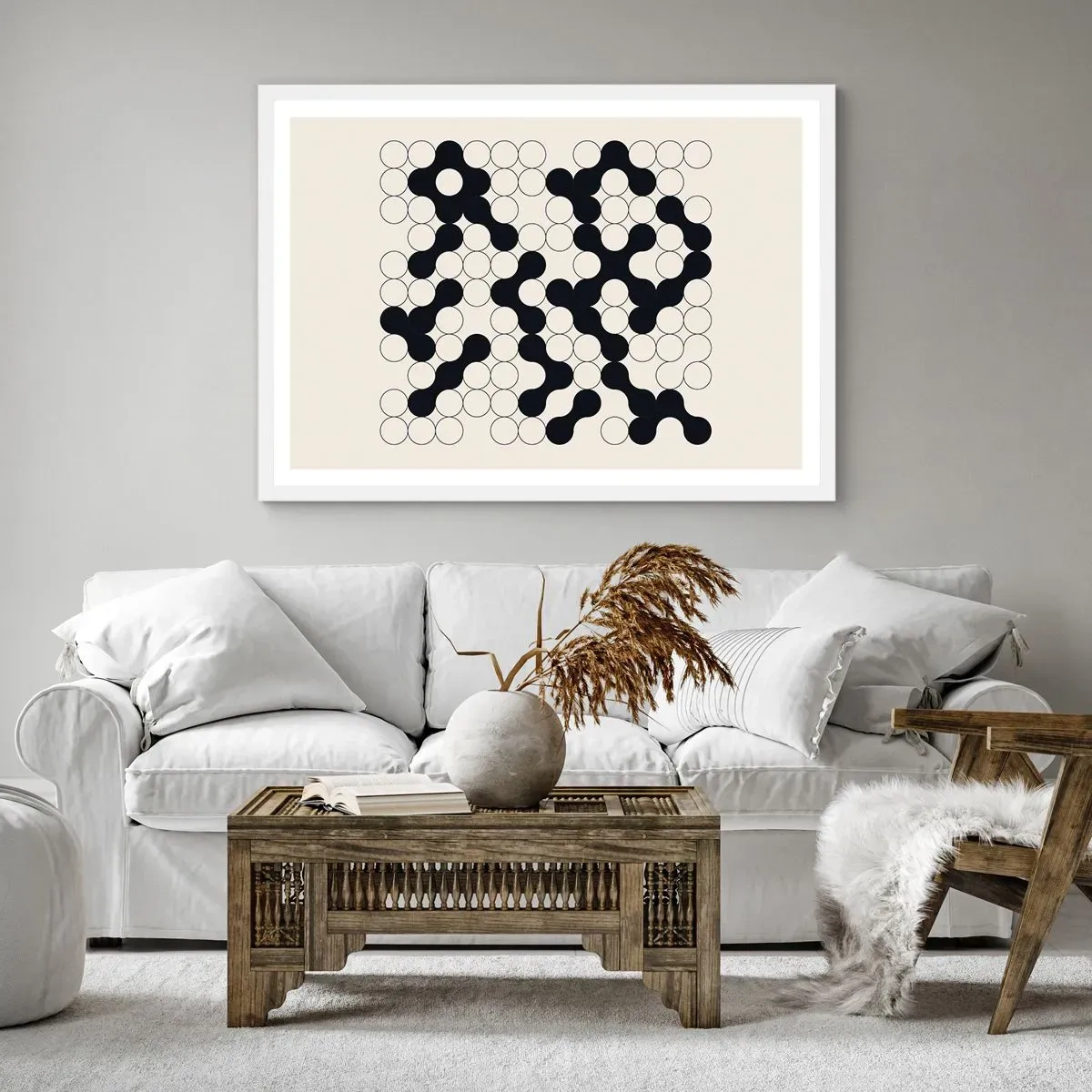 Poszter fekete keretben - Kínai játék - variáció - 100x70 cm