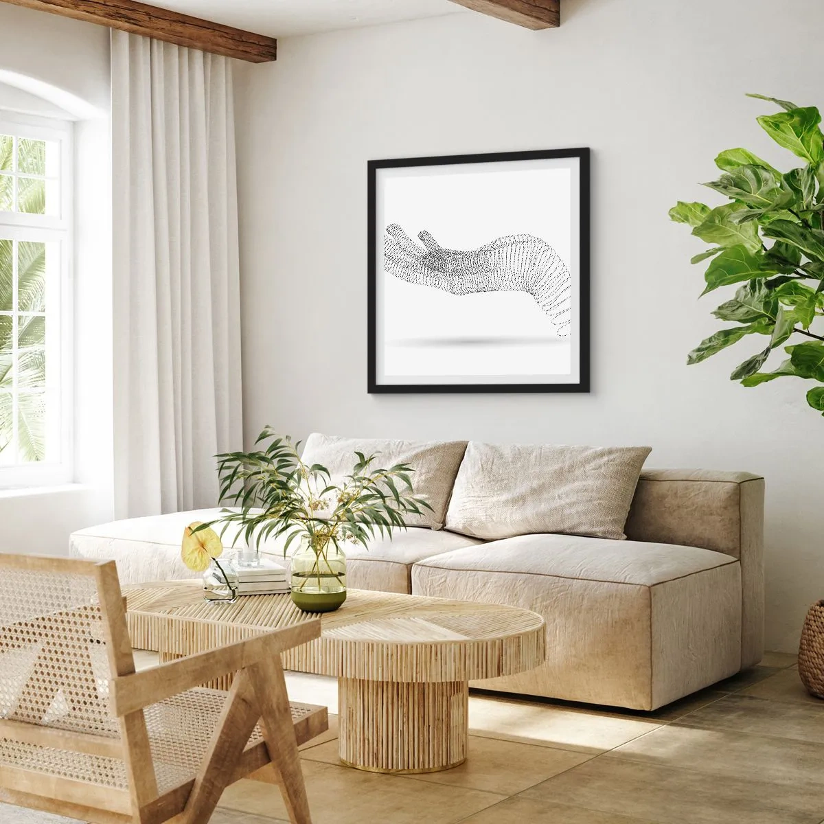 Poszter fehér keretben - Rugalmas kéz - 30x30 cm