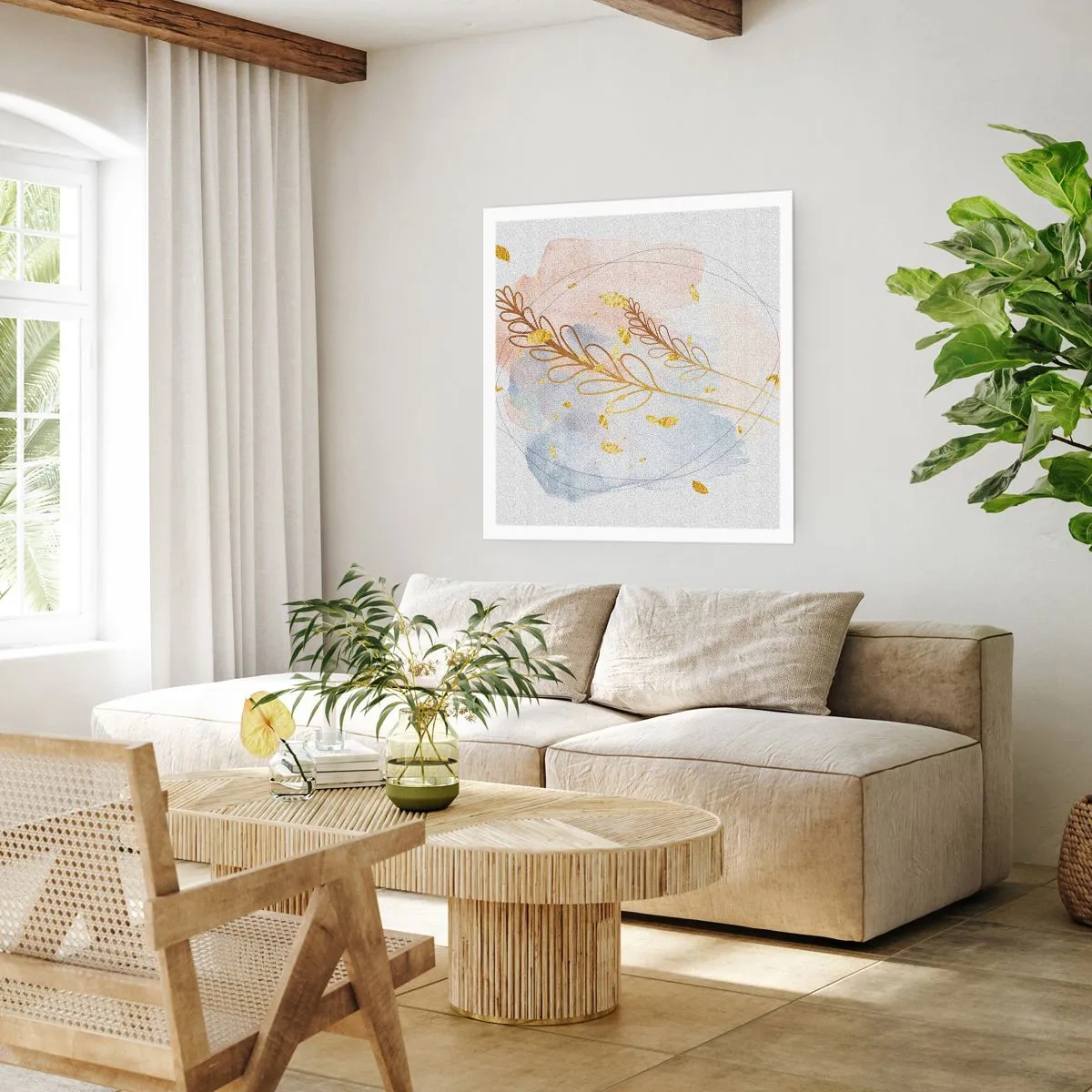 Poszter - Aranyszínű fuvallat - 50x50 cm