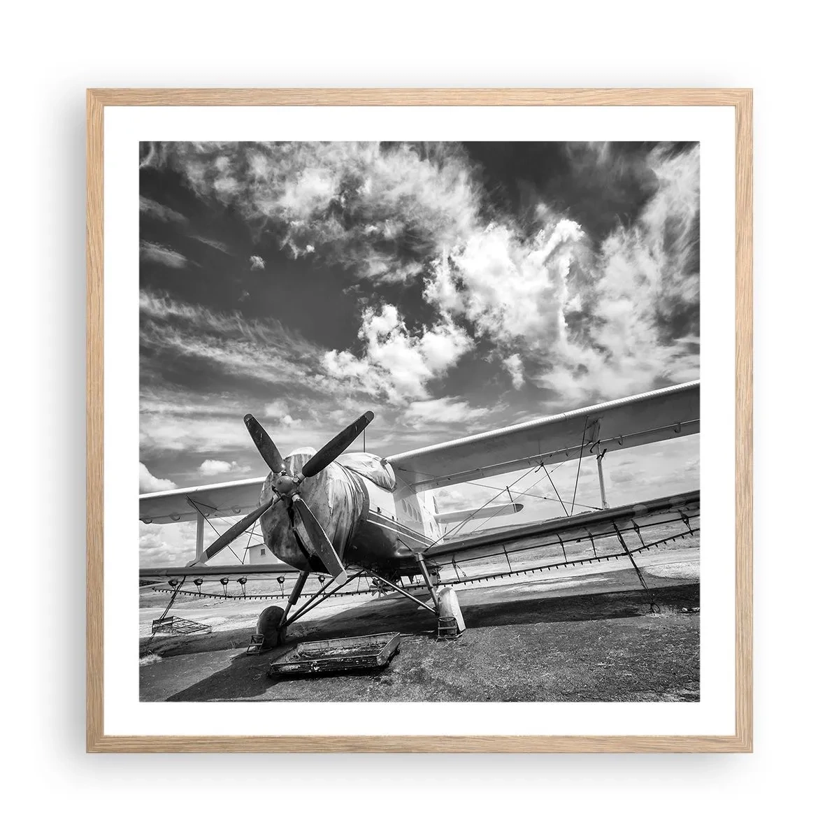 Poszter világos tölgy keretben - Alig várom! - 60x60 cm