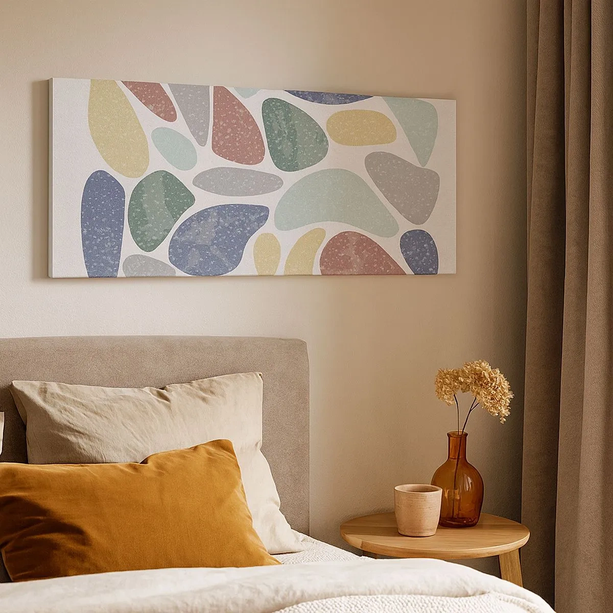 Vászonkép - Mozaik púderes színekből - 100x40 cm