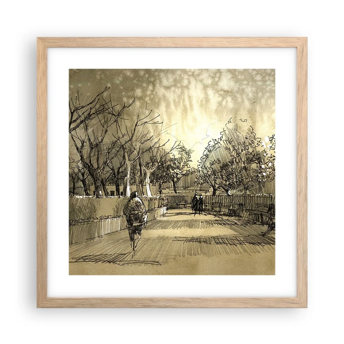 Poszter világos tölgy keretben - Egy tollal megállított pillanat - 40x40 cm