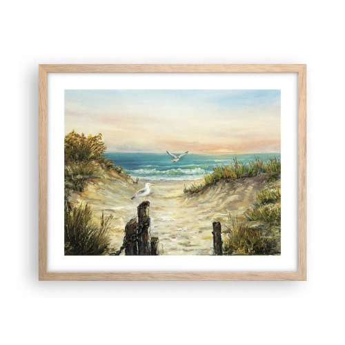 Poszter világos tölgy keretben - Szélcsend - 50x40 cm