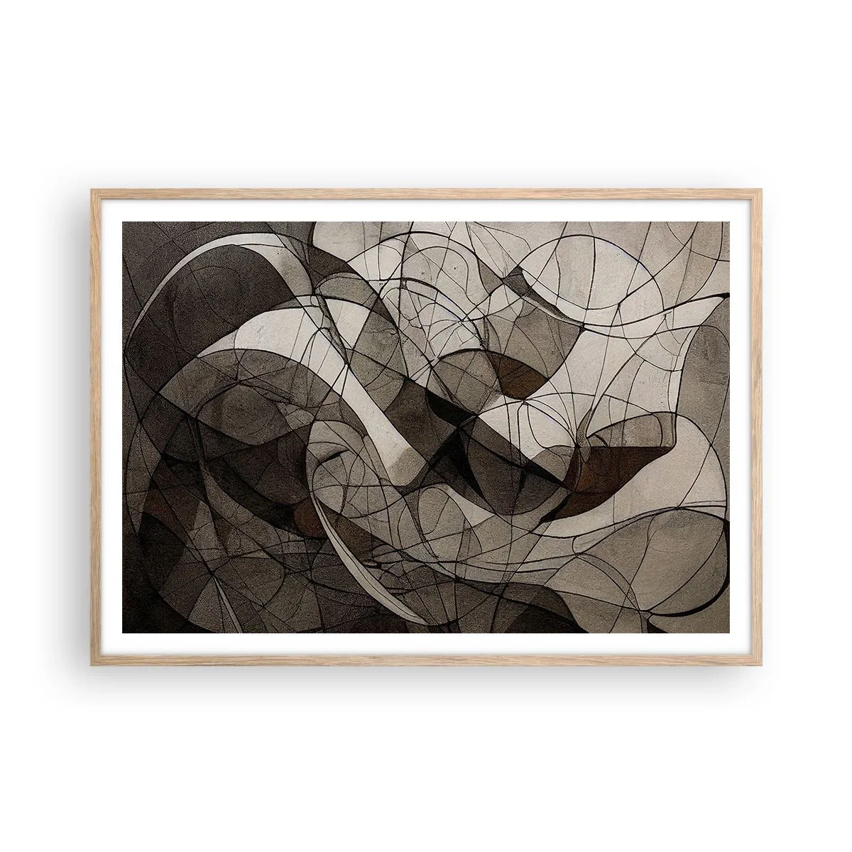 Poszter világos tölgy keretben - A föld színeinek keringése - 100x70 cm