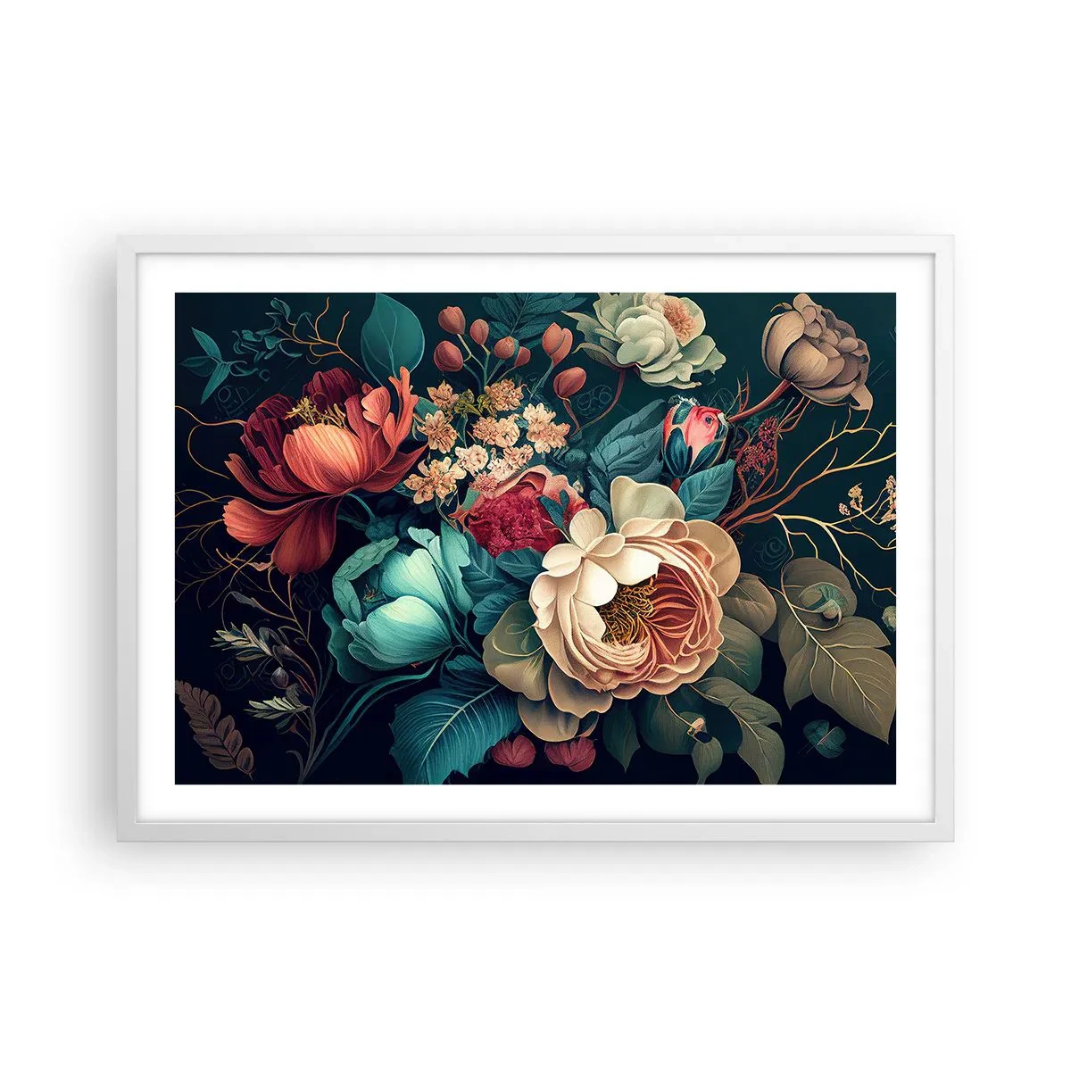 Poszter fekete keretben - 19. századi báj - 70x50 cm