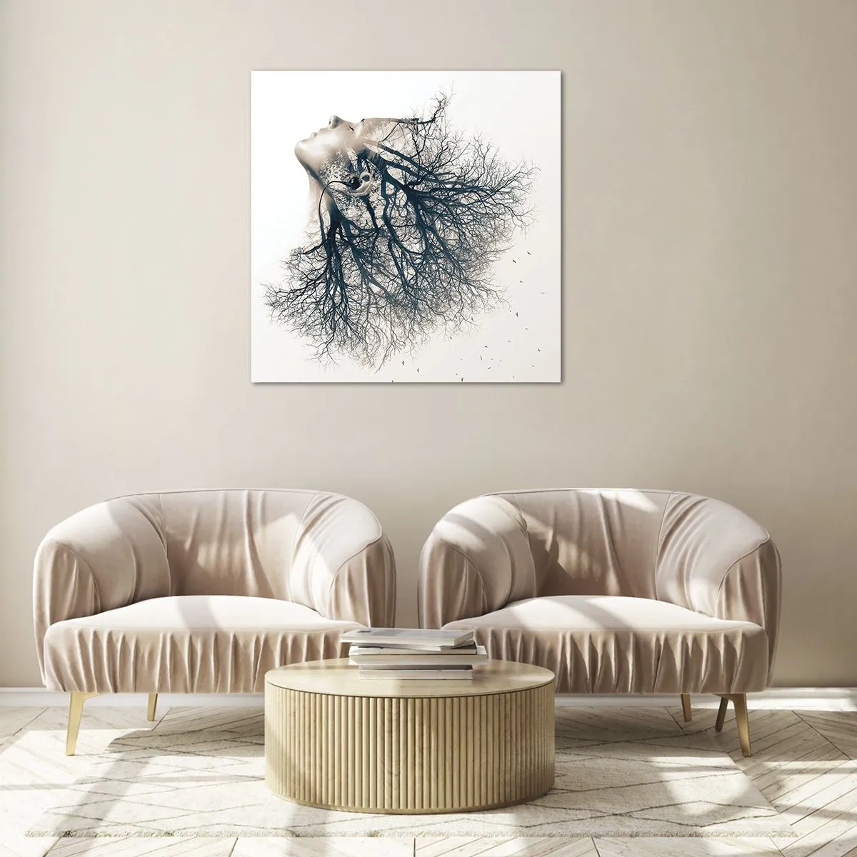 Üveg kép - Hallgatva a fa suttogását - 50x50 cm